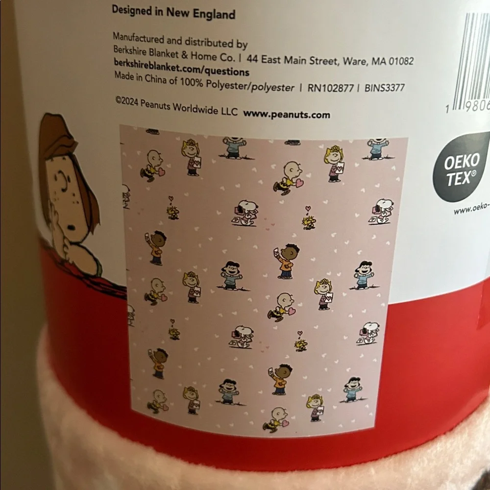 Peanuts Pink Plush Throw Blanket with Woodstock & Friends